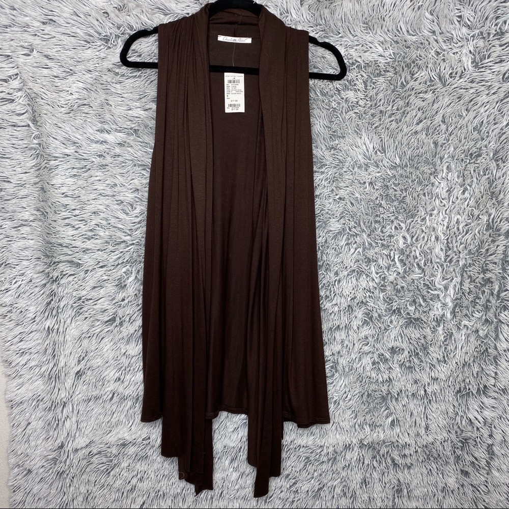 Charlotte Russe Brown Sleeveless Vest Cover-up